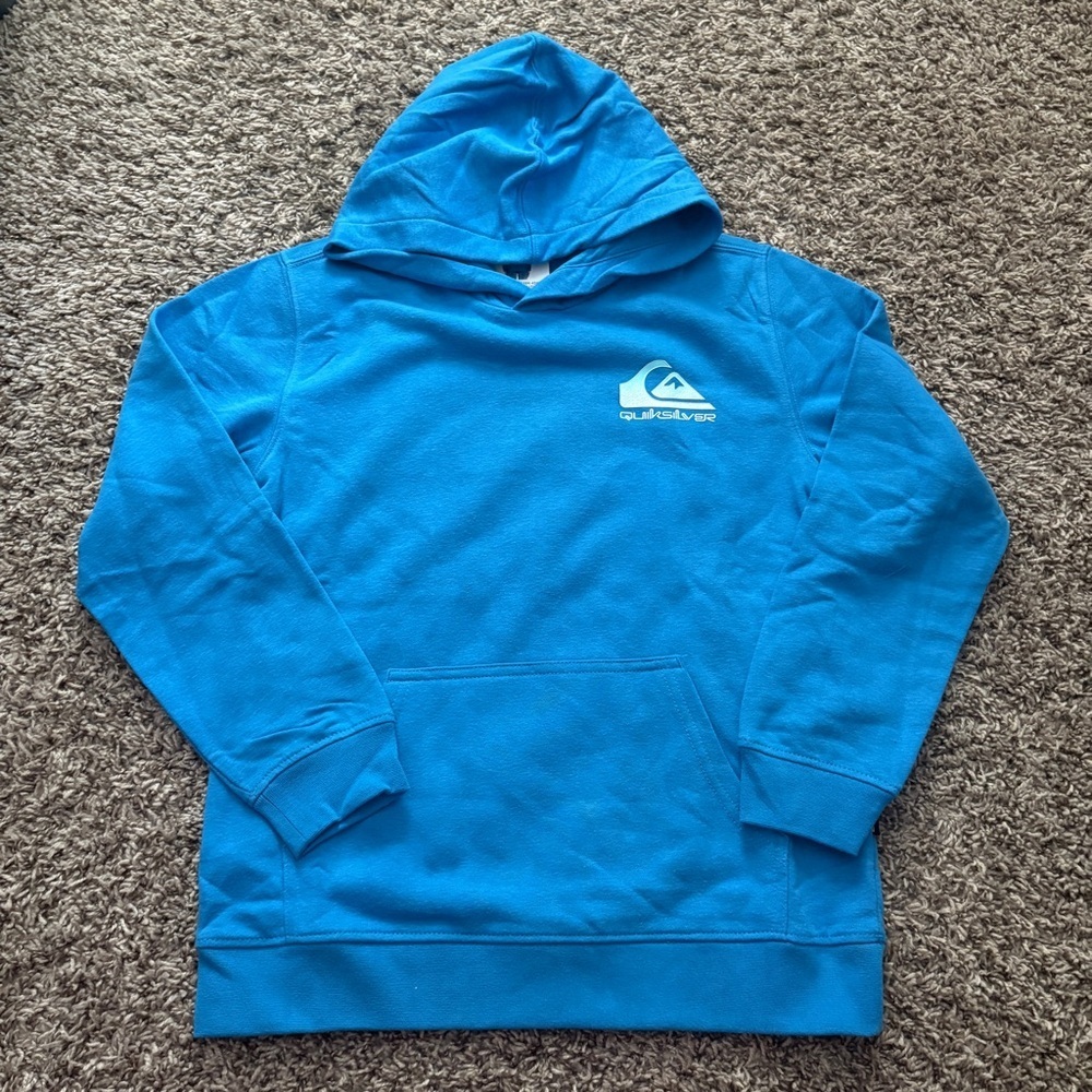Quiksilver Turquoise Hooded Pullover with Chest Logo